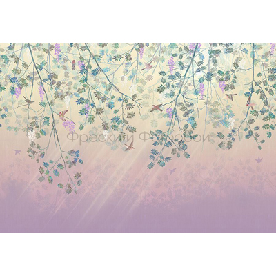 Фреска Affresco (Аффреско) Ботаника Лес Лиловый рассвет Арт. ID136139