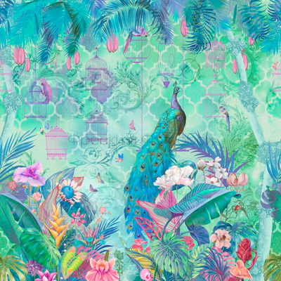 Фреска Affresco (Аффреско) Ботаника Тропики Голубой павлин Арт. ID135872