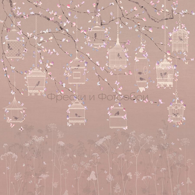 Фреска Affresco (Аффреско) Ботаника Сады Птички в клетке Арт. ID136089