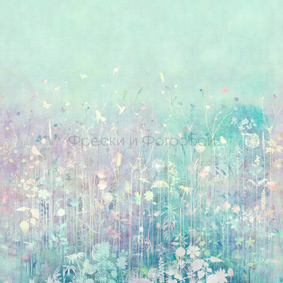 Фреска Affresco (Аффреско) Ботаника Сады Бирюзовая трава Арт. ID136085