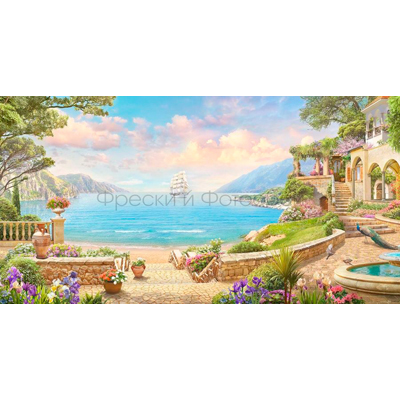 Фреска Affresco (Аффреско) Лучшие пейзажи Парусник вдалеке Арт. 6873