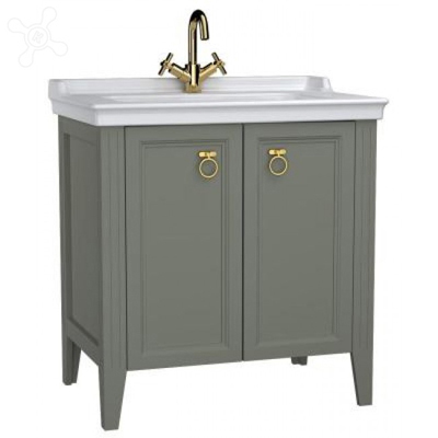 Шкаф Vitra (Витра) мдф Серый c раковиной Valarte с дверцами (62154) 80 см