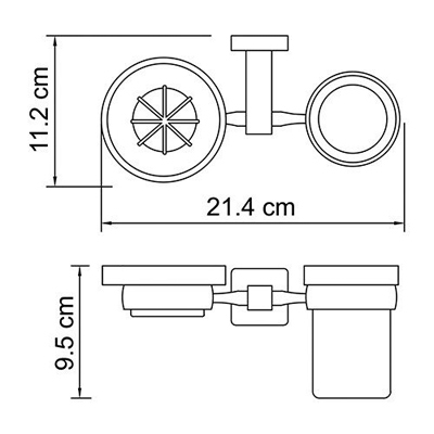 Держатель стакана и мыльницы Wasserkraft (Васеркрафт) Lippe К-6500 K-6526 9061555