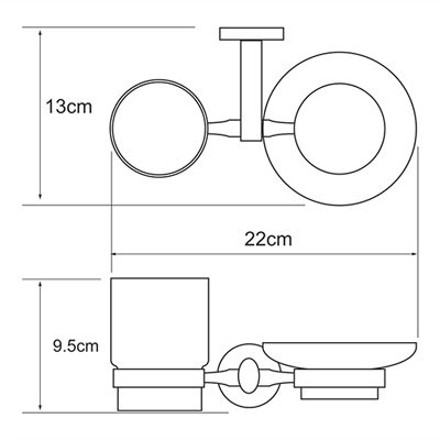 Держатель стакана и мыльницы Wasserkraft (Васеркрафт) Rhein К-6200 K-6226 9062129