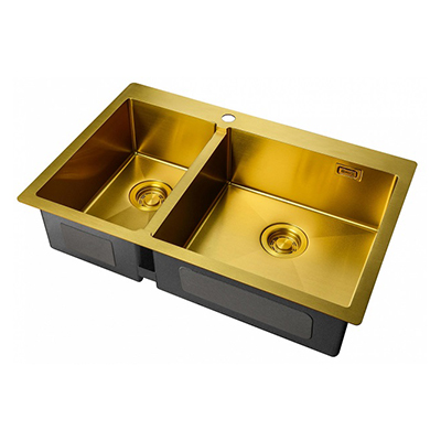 Мойка кухонная прямоугольная Zorg (Зорг) PVD Бронза (ZL R 780-2-510-R BRONZE)