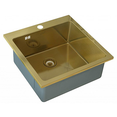 Мойка кухонная квадратная Zorg (Зорг) PVD Бронза (SZR-51 BRONZE)