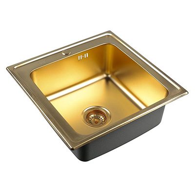 Мойка кухонная квадратная Zorg (Зорг) PVD Бронза (SZR 5050 BRONZE)