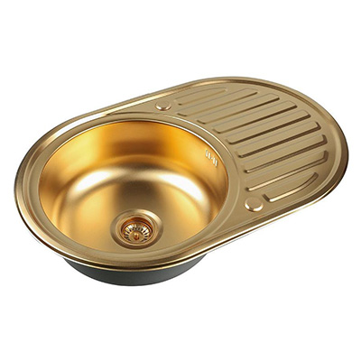 Мойка кухонная овальная Zorg (Зорг) PVD Бронза (SZR 7750 BRONZE)