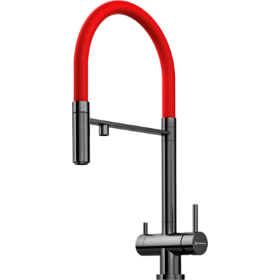 Смеситель для кухни Omoikiri (Омойкири) под фильтр Kanto PVD GM Вороненая сталь 4994013