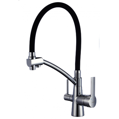 Смеситель для кухонной мойки под фильтр Savol (Савол) сатин, черный S-L1805L-01