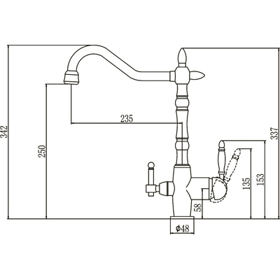 Смеситель для кухонной мойки под фильтр Savol S-L1803B