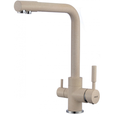 Смеситель для кухонной мойки под фильтр Savol (Савол) песочный мрамор S-L1801S