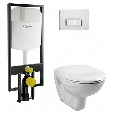 Комплект Vitra с кнопкой хром Normus Белый (9773B003-7200)