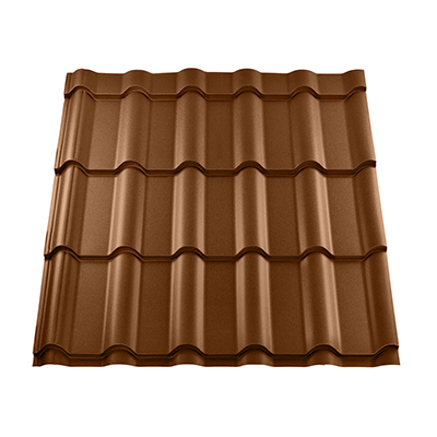 Металлическая черепица 2200х1200х0,4 мм коричневая (м2)