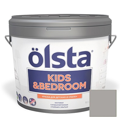 Краска интерьерная Olsta Kids and Bedroom 72A Loft Gray 9 л Краска интерьерная Olsta Kids and Bedroom 72A Loft Gray 9 л