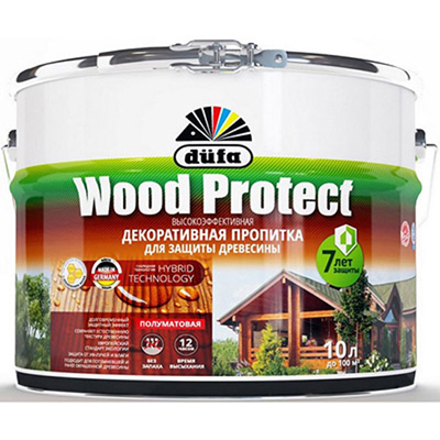 Пропитка декоративная Dufa Wood Protect для защиты древесины Палисандр 10 л