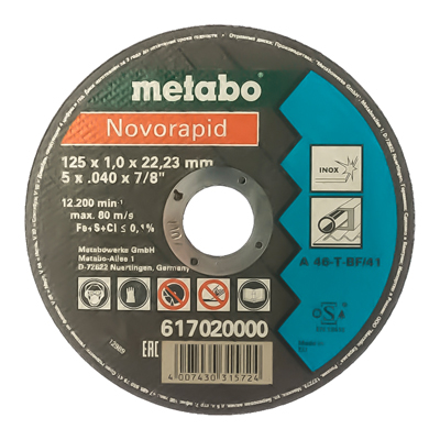 Круг отрезной Metabo Novorapid 125x1,0х22,2 мм (617020000)