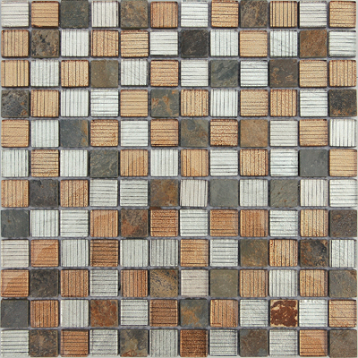 Мозаика LeeDo Caramelle - Naturelle Alcantara Ruggine 29,8x29,8х0,8 см (чип 23х23х8 мм) (Alcantara Ruggine 23x23x8)