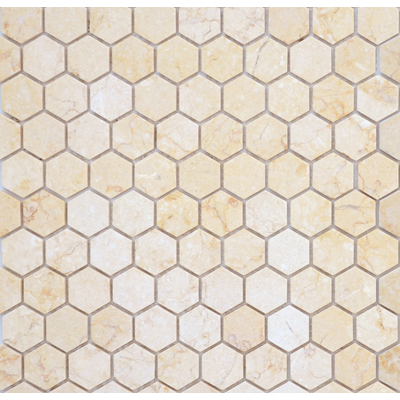 Мозаика LeeDo - Pietrine Hexagonal Botticino матовая 29,5x30,5х0,6 см (чип 18х30х6 мм) (Botticino MAT hex 18x30x6)