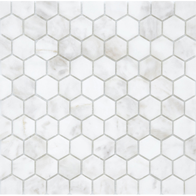 Мозаика LeeDo - Pietrine Hexagonal Dolomiti Bianco матовая 29,5x30,5х0,6 см (чип 18х30х6 мм) (Dolomiti bianco MAT hex 18x30x6)