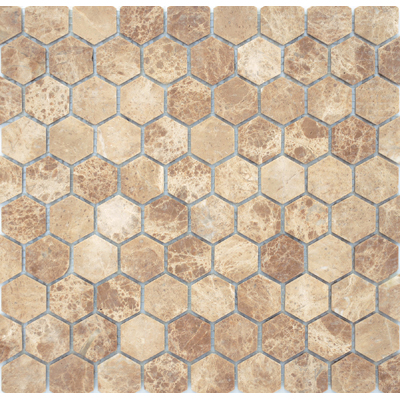 Мозаика LeeDo - Pietrine Hexagonal Emperador Light матовая 29,5x30,5х0,6 см (чип 18х30х6 мм) (Emperador Light MAT hex 18x30x6)