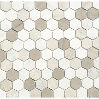 Мозаика LeeDo - Pietrine Hexagonal Pietra Mix 3 матовая 29,5x30,5х0,6 см (чип 18х30х6 мм) (Pietra Mix 3 MAT hex 18x30x6)