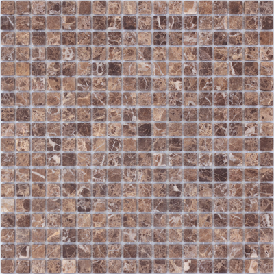 Мозаика LeeDo - Pietrine Emperador Dark матовая 30,5x30,5х0,4 см (чип 15x15x4 мм) (Emperador Dark MAT 15x15x4)
