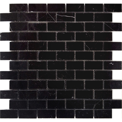 Мозаика LeeDo - Pietrine Nero Oriente полированная 29,8x29,8x0,4 см (чип 23x48x4 мм) (Nero Oriente POL 23x48x4)