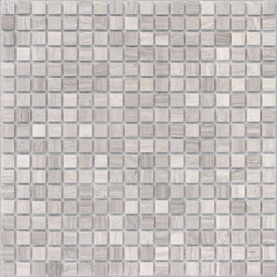Мозаика LeeDo Caramelle - Pietrine Travertino Silver матовая 30,5x30,5х0,4 см (чип 15x15x4 мм) (Travertino Silver MAT 15x15x4)