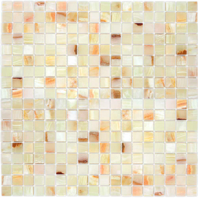 Мозаика LeeDo Caramelle - Pietrine Onice Jade Bianco полированная 30,5x30,5x0,7 см (чип 15x15x7 мм) (Onice Jade Bianco POL 15x15x7)