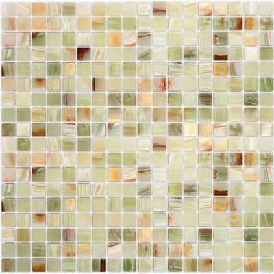 Мозаика LeeDo Caramelle - Pietrine Onice Jade Verde полированная 30,5x30,5x0,7 см (чип 15x15x7 мм) (Onice Jade Verde POL 15x15x7)