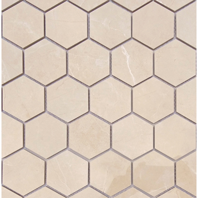 Мозаика LeeDo - Marble Porcelain Nuvola beige POL 26,7x30,8 см (чип 37x64 мм гексагон), полированный керамогранит (Nuvola beige POL мозаика гексагон 37x64)