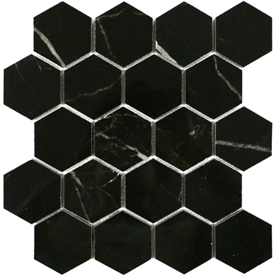 Мозаика LeeDo - Marble Porcelain Marrone oriente POL 26,7x30,8 см (чип 37x64 мм гексагон), полированный керамогранит (Marrone oriente POL мозаика гексагон 37x64)