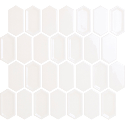 Мозаика LeeDo - Crayon White glos 27,8x30,4x0,8 см (чип 38x76x8 мм) керамическая глазурованная глянцевая (Crayon White glos 38x76x8)