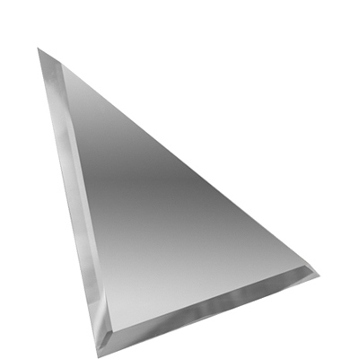 Треугольная зеркальная серебряная плитка ДСТ 15х15 см ТЗС1-15