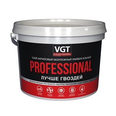 Клей акриловый VGT (ВГТ) Professional монтажный универсальный 6 кг